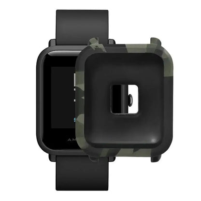 FIFATA Colorful Protective Silicone Soft Case For Huami Amazfit Bip Youth Watch Camouflage Soft TPU Case For Amazfit Watch cases