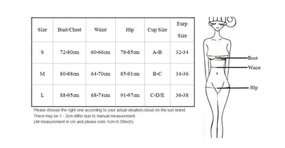 Cikini-Women's Split Swimming Suit, Irregular Striped, Lotus Leaf Edge, High Waist Bikini, Swimming Suit