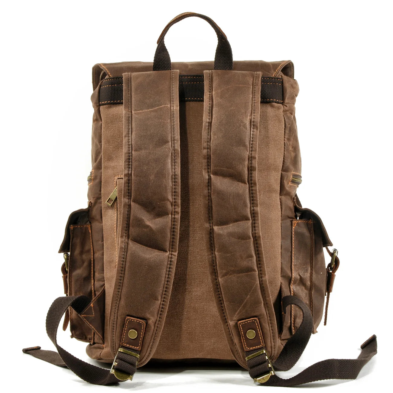 Large Capacity Vintage Rucksack Batik Canvas With Crazy Horse Leather Bag Men's Outdoor Travel Hiking Backpacks