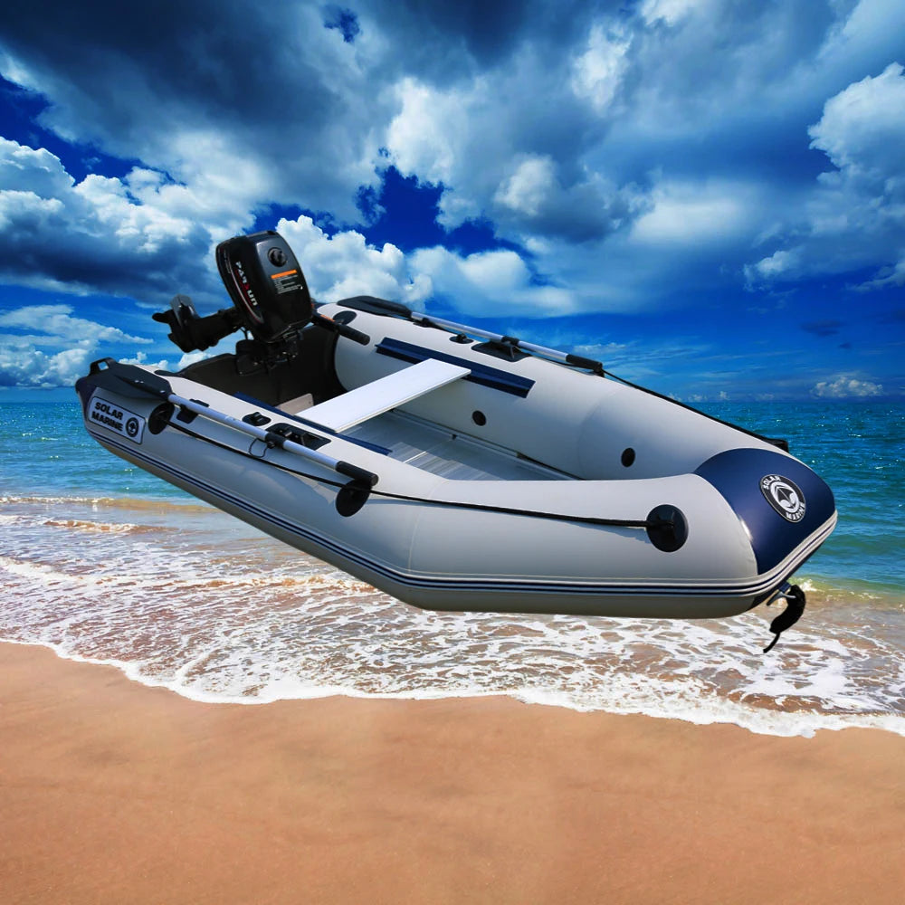 Custom logo Solar Marine 4 Person PVC Inflatable Aluminum Floor Flood Rescue Boat for Sell