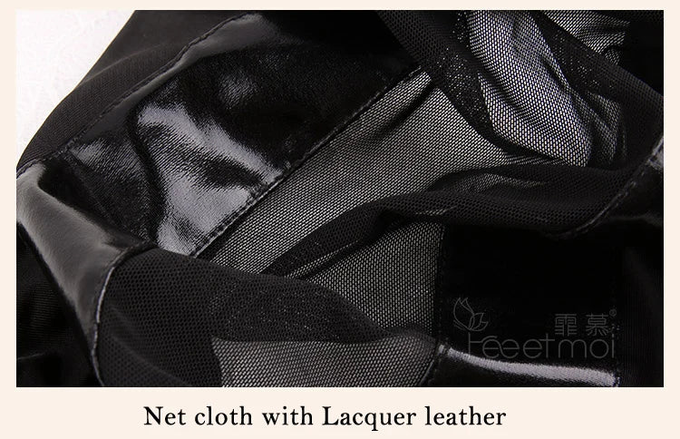 Black Ice Silk Sexy Lingerie Women Hot Leather Transparent Teddy Babydoll Lingerie Sexy Open Crotch Ladies Bodysuits Underwear
