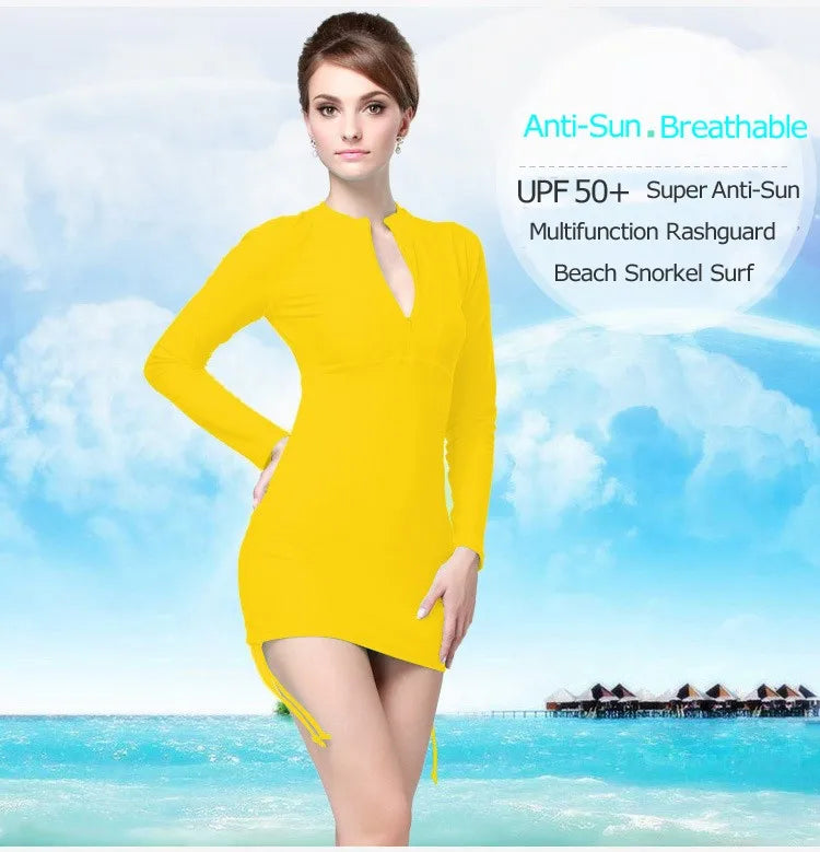 SBART Wetsuit Women UV Protection Long Sleeve Top Wet Suit Surf Swimsuit Rashguard Shirt Surfing Swimsuits Snorkeling swimwear