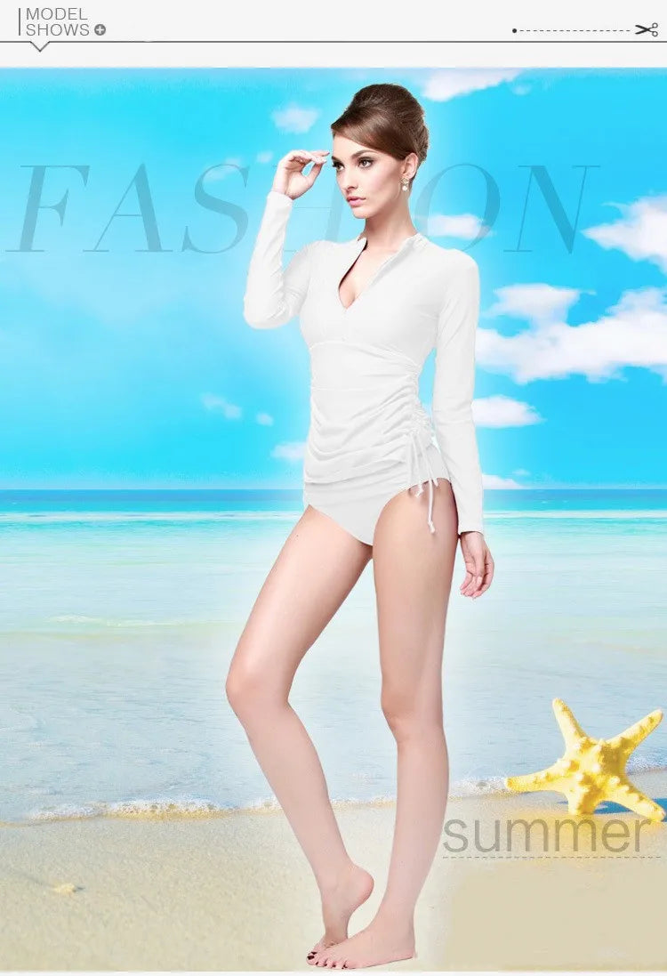 SBART Wetsuit Women UV Protection Long Sleeve Top Wet Suit Surf Swimsuit Rashguard Shirt Surfing Swimsuits Snorkeling swimwear