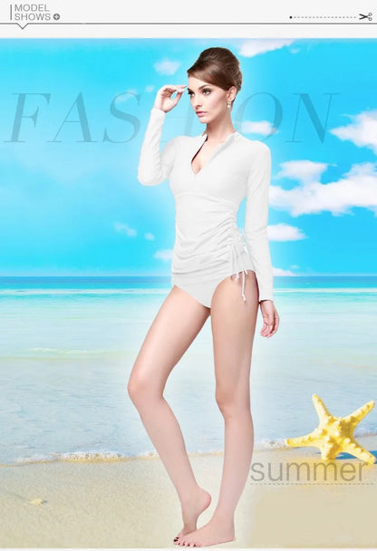 SBART Wetsuit Women UV Protection Long Sleeve Top Wet Suit Surf Swimsuit Rashguard Shirt Surfing Swimsuits Snorkeling swimwear