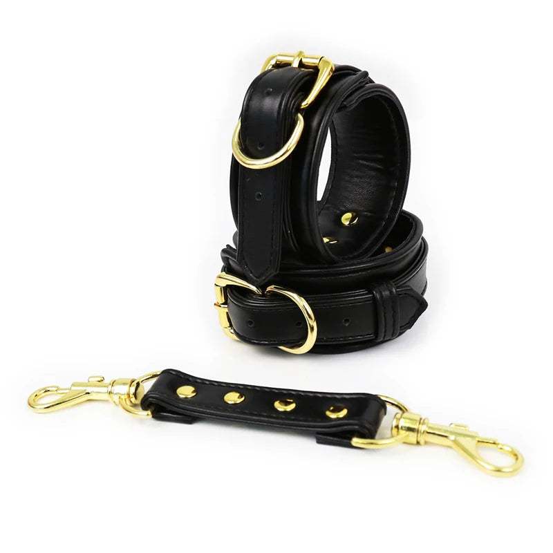 Adults Toys SM Products Sex Toys PU Leather Handcuffs Ankle Cuffs Bondage Gear bdsm Toys SEX Adult Games jugetes sexuales