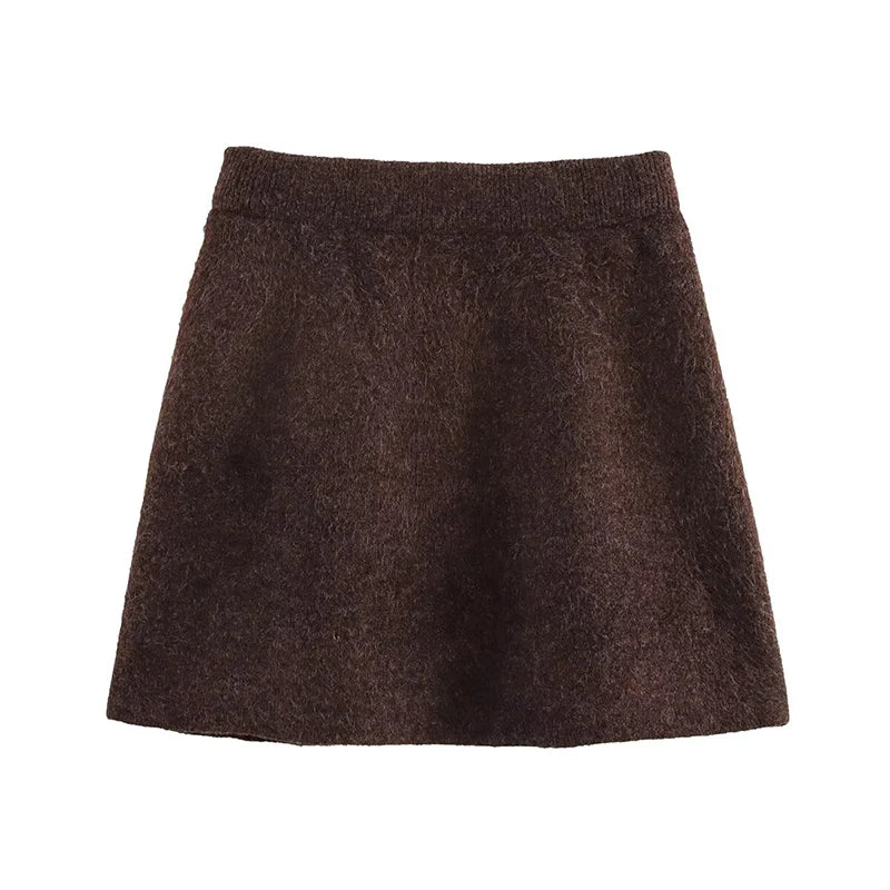 ZATRHMBM Spring and Summer Skirt 2026 New Fashion Side Seam Mini Skirt Retro Casual High Waist Sexy Elegant Women's Skirt
