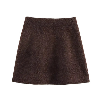 ZATRHMBM Spring and Summer Skirt 2026 New Fashion Side Seam Mini Skirt Retro Casual High Waist Sexy Elegant Women's Skirt