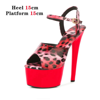 shoes for women 2026 Fashion Women Pumps Retro Thin Heels Sandals Leopard Spring Platform Dress Party Wedding Basic Shoes Woman