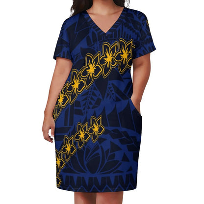 Plus Size Dress Skirts Polynesian Women Island Casual Party Dresses Samoan Design Tribal Dress Hot Sale Polyester Cotton Summer