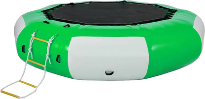 6.5ft 10ft 13ft Inflatable Water Trampoline for Children Adults Floating Trampoline with 4-Step Rope Inflatable Water Toys Game