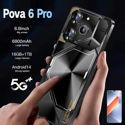 Hot Selling 6.8Inch 5g Smartphone 6800 Mah Original Pova 6 Mobile Phone 16gb + 1tb Android 14.0 Mobile Phone