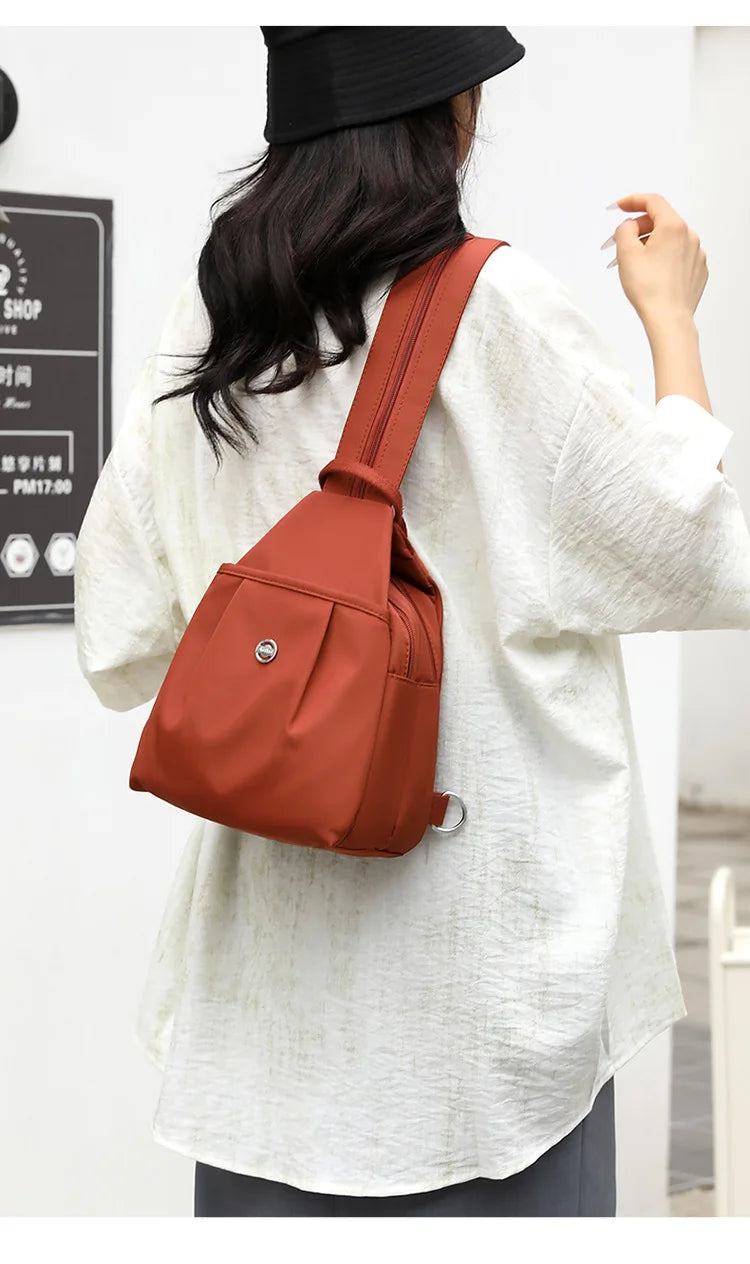 Mini Waterproof Anti-theft Women's Chest Bag 2025 New Simple Versatile Fashion Oxford Cloth Casual Small Mini Women's Backpack
