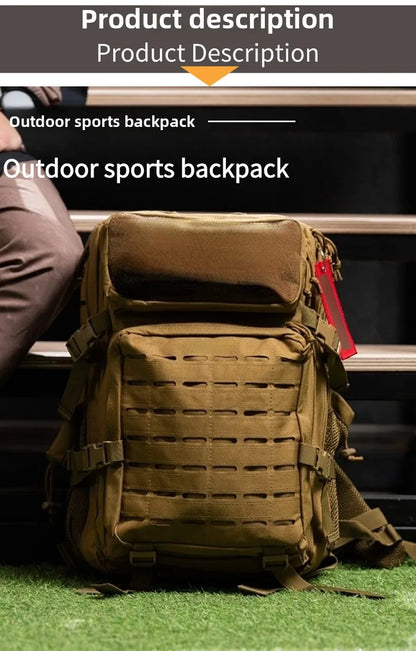 Unisex Multi-Functional Tactical Backpack Outdoor Fitness Sports Gear Zipper Closure Polyester Lining Fashion Cross-Border Stock