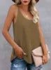 Color Block V Neck Womens Shirts and Tank Tops Knitted Vest Tops Sleeveless Women Blouse Custom Logo 2022 Spring Sexy Lady Top