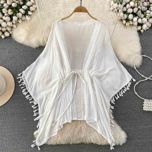 Summer Beach Wear Tops Tassels Bikini Cover Ups
