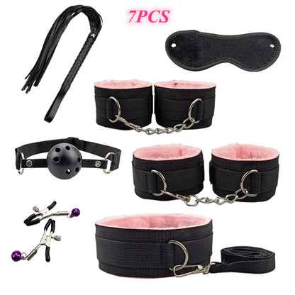 Adult Products Exotic Accessories Sex Toys Handcuffs Nipple Clamps Whip Gag Bdsm Collar Bondage Set Adult Game Sex Toys for Men