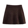ZATRHMBM Spring and Summer Skirt 2026 New Fashion Side Seam Mini Skirt Retro Casual High Waist Sexy Elegant Women's Skirt