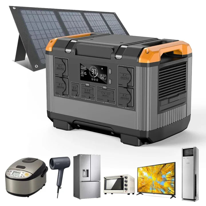 Outdoor Camping Solar Energy Charger 2400W Lifepo4 Battery Backup Portable Power Station Solar Generators