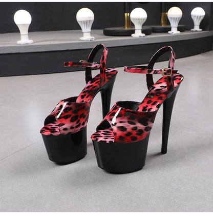 shoes for women 2026 Fashion Women Pumps Retro Thin Heels Sandals Leopard Spring Platform Dress Party Wedding Basic Shoes Woman
