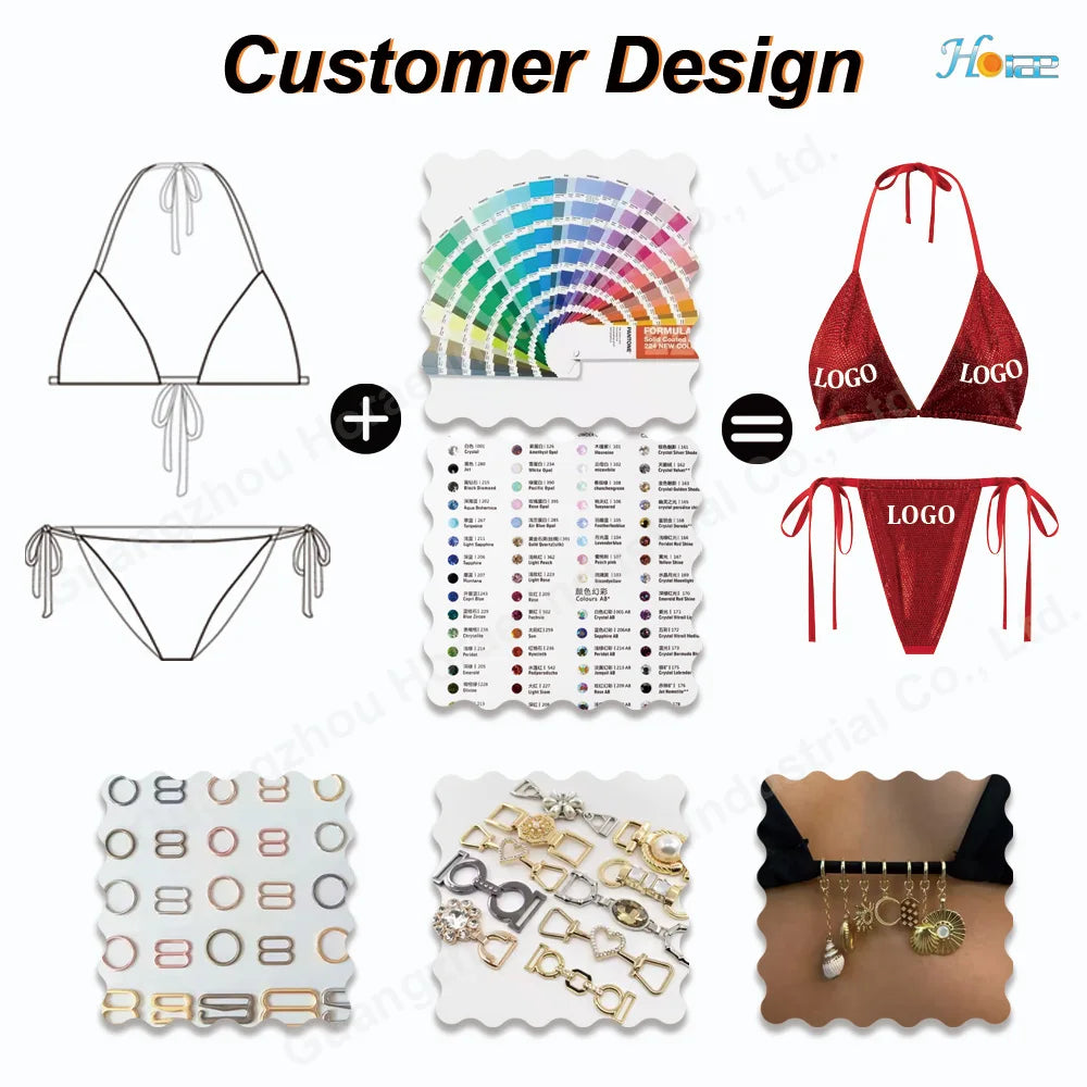 S573 Factory Supply Full Rhinestone Swimwear Swimsuit Two Pieces Sexy Bikini Neon Green Crystal Swimming Bathing Suit for Girl
