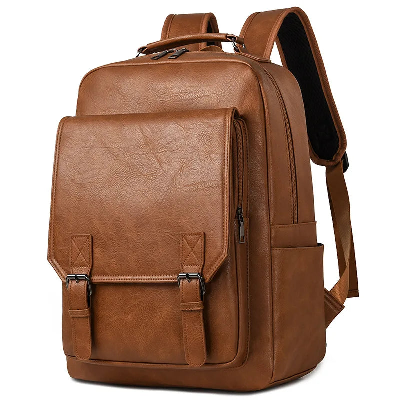Waterproof PU Business Men's Backpack Casual Outdoor Travel Shoulder Bag Portable Laptop Backpack for Commuting