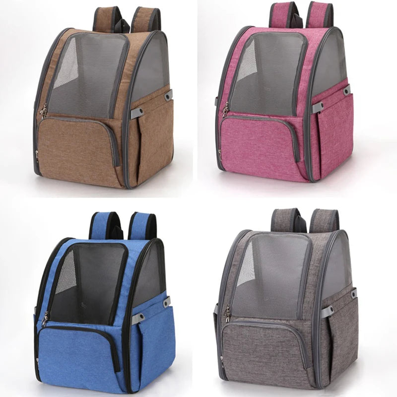 Cat Bag Pet Backpack Outdoor Portable Foldable Cat Backpack Breathable Travel Oxford Fabric Mesh Travel Collapsible Cat Products