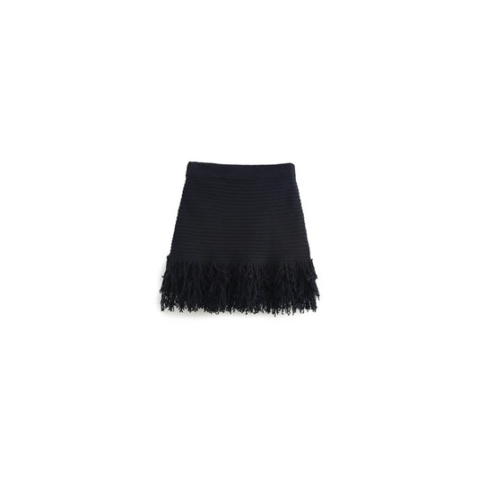 KAR&OT ZA 2025 Spring New Women's Temperament Versatile Tassel Knitted High Waist Skirt 4331004 4331005