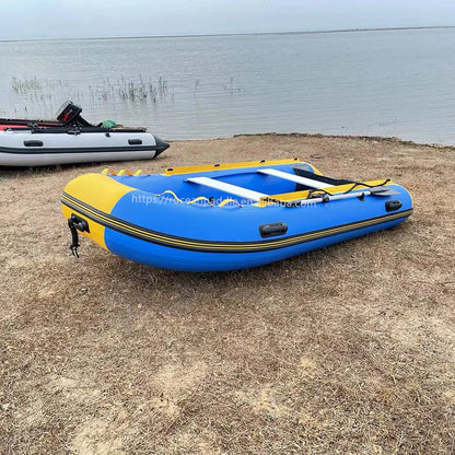 CE Approved Lightweight PVC Material Rubber Inflatable Boat 320 with Electric Motor with Aluminium Floor