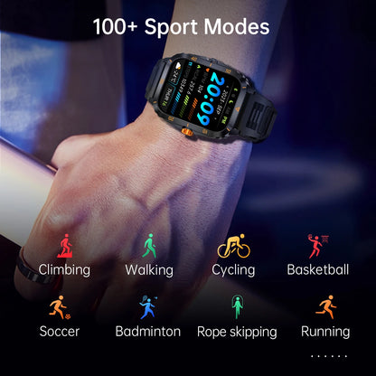 SENBONO KT71 Outdoor Smart Watch Men 1.96''HD Screen Answer Call Sport Heart Rate Big Battery 3ATM Waterproof Watches Smartwatch