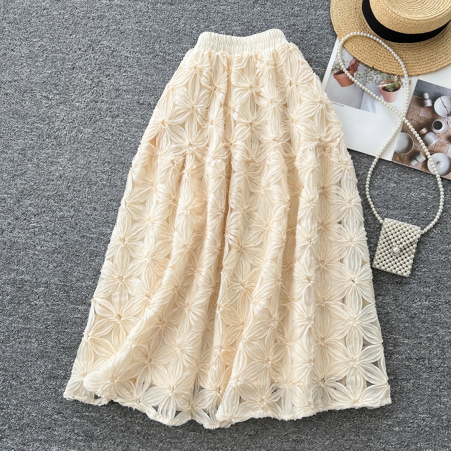 Boutique Wholesale 2025 Spring Fashion New French High Waisted A-line Sweet Temperament Women's Half Skirt