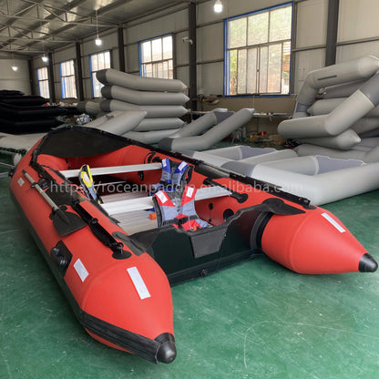 OEM High Quality 0.9MM/1.2MM Pvc Rescue Inflatable Boat 3.8 M Fishing Boat with CE and Motor