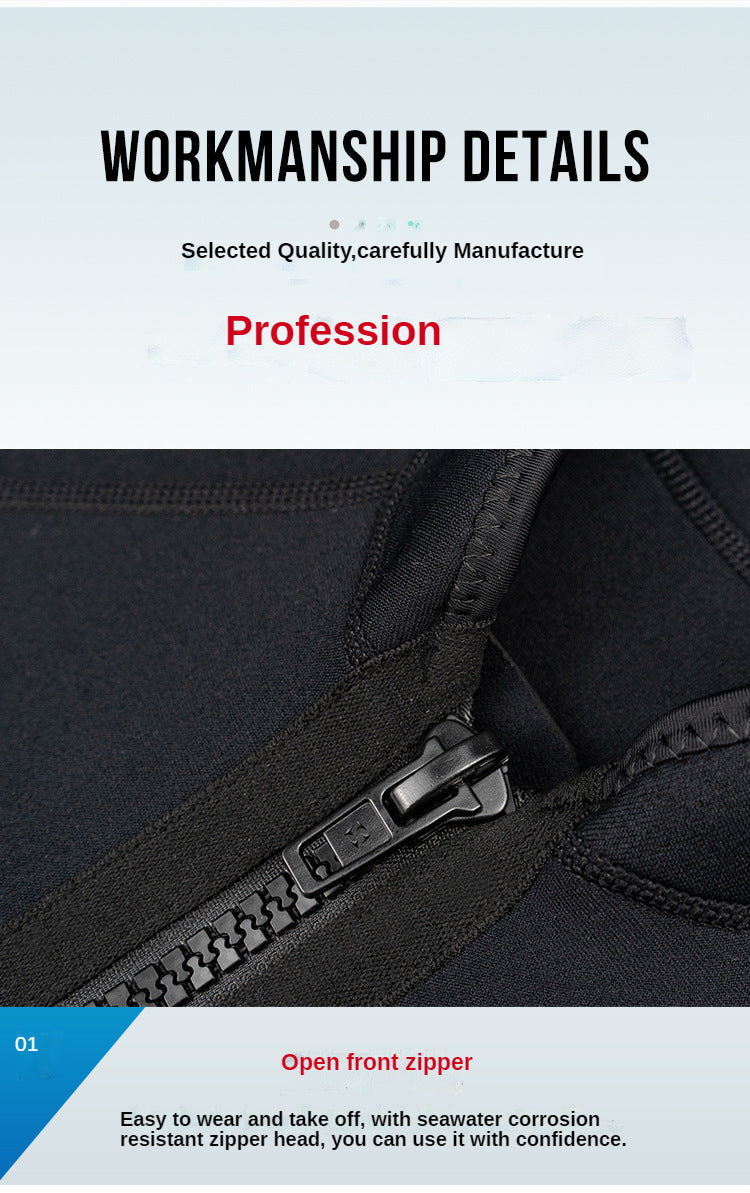 Wetsuit 3MM Neoprene Men Long Sleeve Split Wetsuit Warm Jacket Pants Plus Size Women Swimsuit Scuba Diving Snorkeling Surf Suit