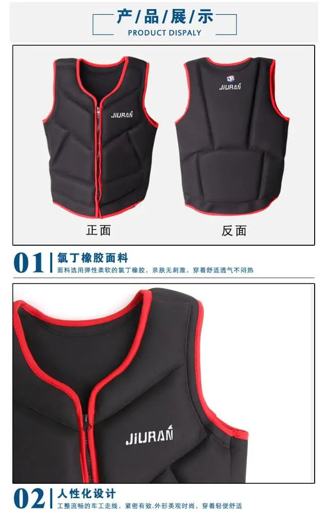 Neoprene Foam Swim Vest Women's Surfing Life Vest Adult Swimwear Drifting Life Jacket for Woman Swimming Survival Jackets