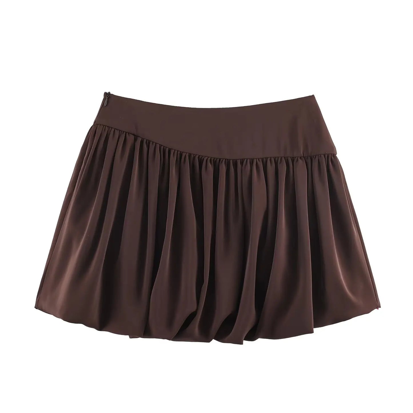 KAR&OT ZA Women's 2026 Spring New Arrival Commuter Style Zipper High-Waisted Puffy Hem Mini Skirt 2083911