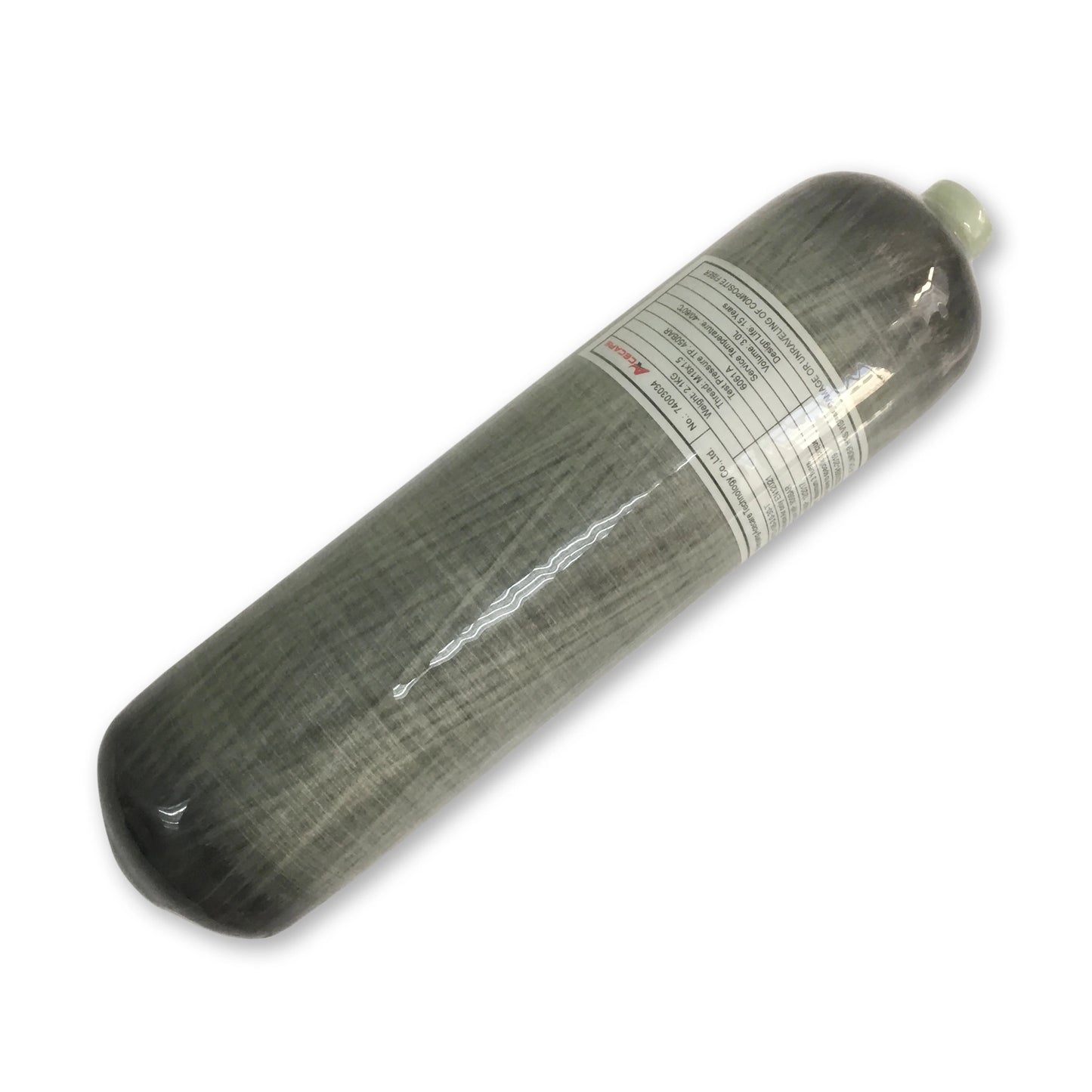 Acecare 3L CE Carbon Fiber Scuba Tank Aluminum Liner Composite Gas Cylinder for Diving and Fire Fighting