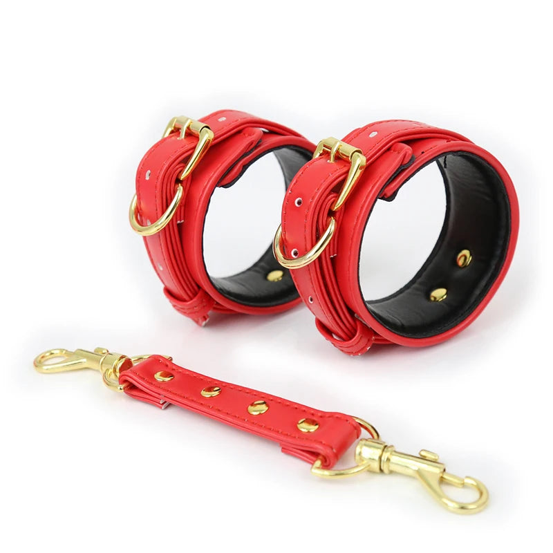 Adults Toys SM Products Sex Toys PU Leather Handcuffs Ankle Cuffs Bondage Gear bdsm Toys SEX Adult Games jugetes sexuales