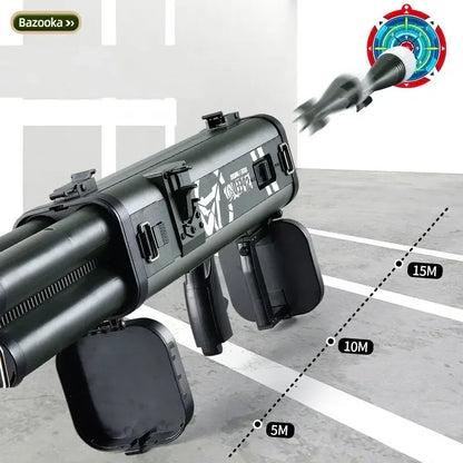 2026 Quadruple Rocket Launcher Toy Gun Shooting Model Soft Bullet Blaster Outdoor Games Weapon for Children Boys Gift