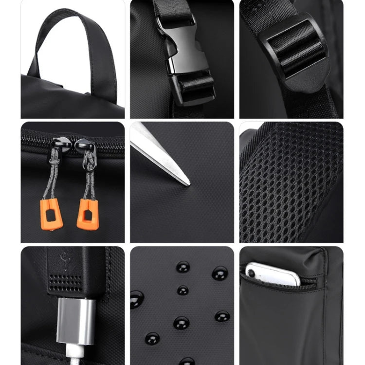 Business Leisure Comfortable Zipper Closure Waterproof Oxford Nylon Large Capacity Travel Bag Outdoor Sports Backpack