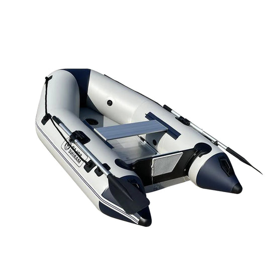 Portable Solar Marine 3 Person 230cm 7.5 ft Aluminum Floor Inflatable River Kayaks Fishing Boats Dinghy for Family Entertainment
