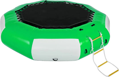 6.5ft 10ft 13ft Inflatable Water Trampoline for Children Adults Floating Trampoline with 4-Step Rope Inflatable Water Toys Game