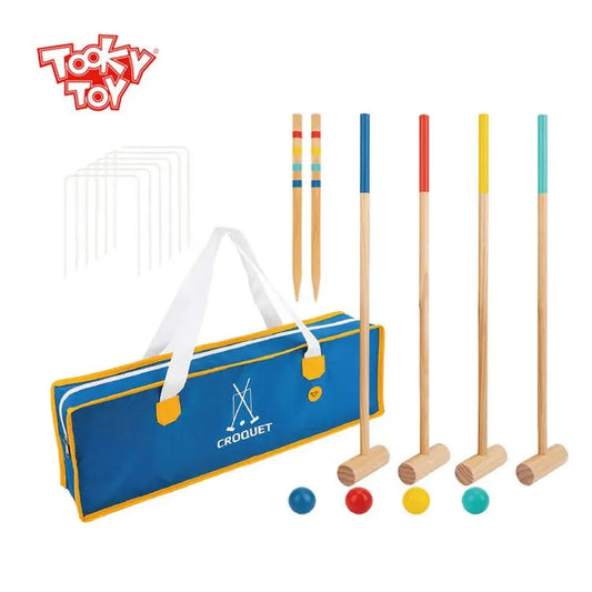 2026 New Kids Wooden Toys Croquet Outdoor Games Toys for Children
