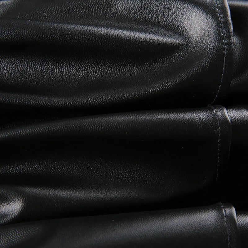 AltGoth Mall Goth Punk PU Skirt Women Dark Gothic Vintage Bandage High Waist Lolita Skirt Harajuku Streetwear Emo Alt Clubwear