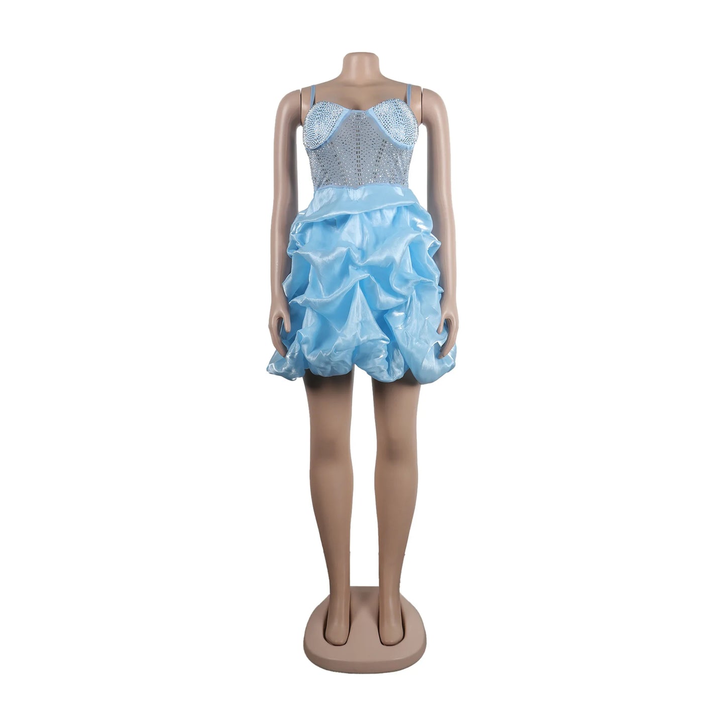 Summer Women Party Clothing Sleeveless Halter Beading Pleated Mini Dress Women Elegant Casual Dresses