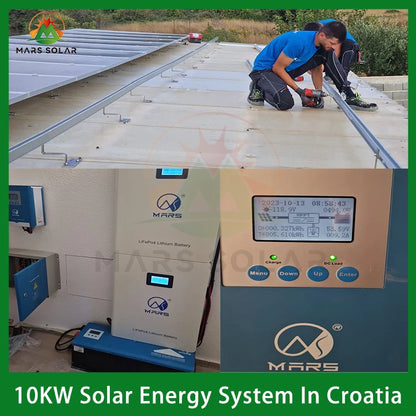 10kw Solar Power System Comolete Hybrid Set of Solar Panel Battery Offgrid air Conditioner System for Home Solar Generators