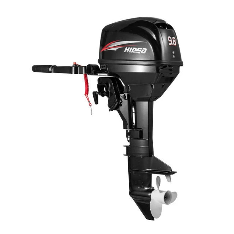 HIDEA 9.8HP 2 Stroke Outboard Engines Water Cooling Boat Motors Short Shaft Engine Rubber Boat Motor Rear Control Two Cylinders
