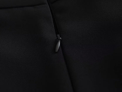 KAR&OT ZA 2026 Spring New Women's Casual Fashion High Waist Covering Cross Slimming Mid-Length A-Line All-match Skirt