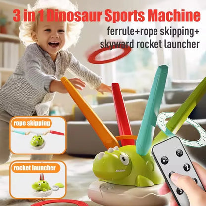 Kids 3-In-1 DINOSAUR Sports Toys Skipping Rope Machine Ferrule Game Training Toy Children Indoor Outdoor Games Educational Toys