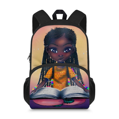 Cute Design Two Pocket African Black Arts Print Large Capacity Kids Backpacks Bag Unisex School Backpack for Children Boys Girls