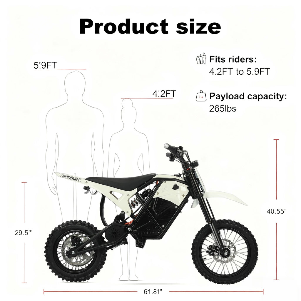 2000W High Torque Adults Teenager 48V Dirt Bike Electric Bicycle Motorcycle with Hydraulic Dis Brake