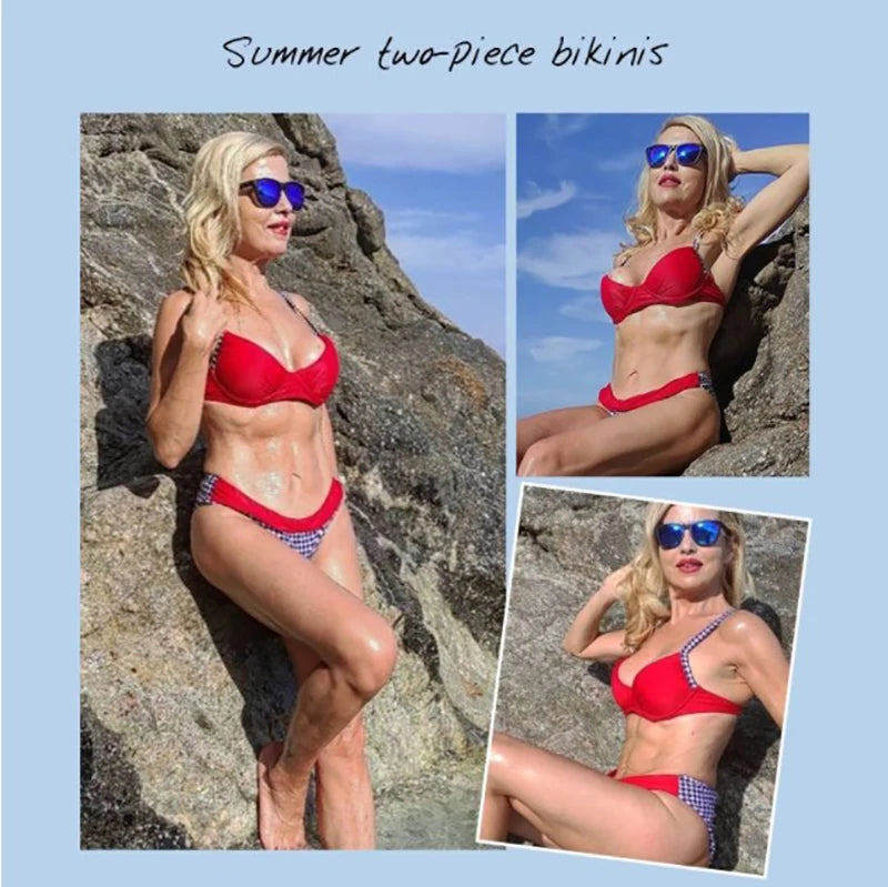 Stripe Swimsuits Women 2021 Low Waist Bikini Set Push Up Two Piece Swimwear Women New Print Bathing Suit Female Brazilian Bikini